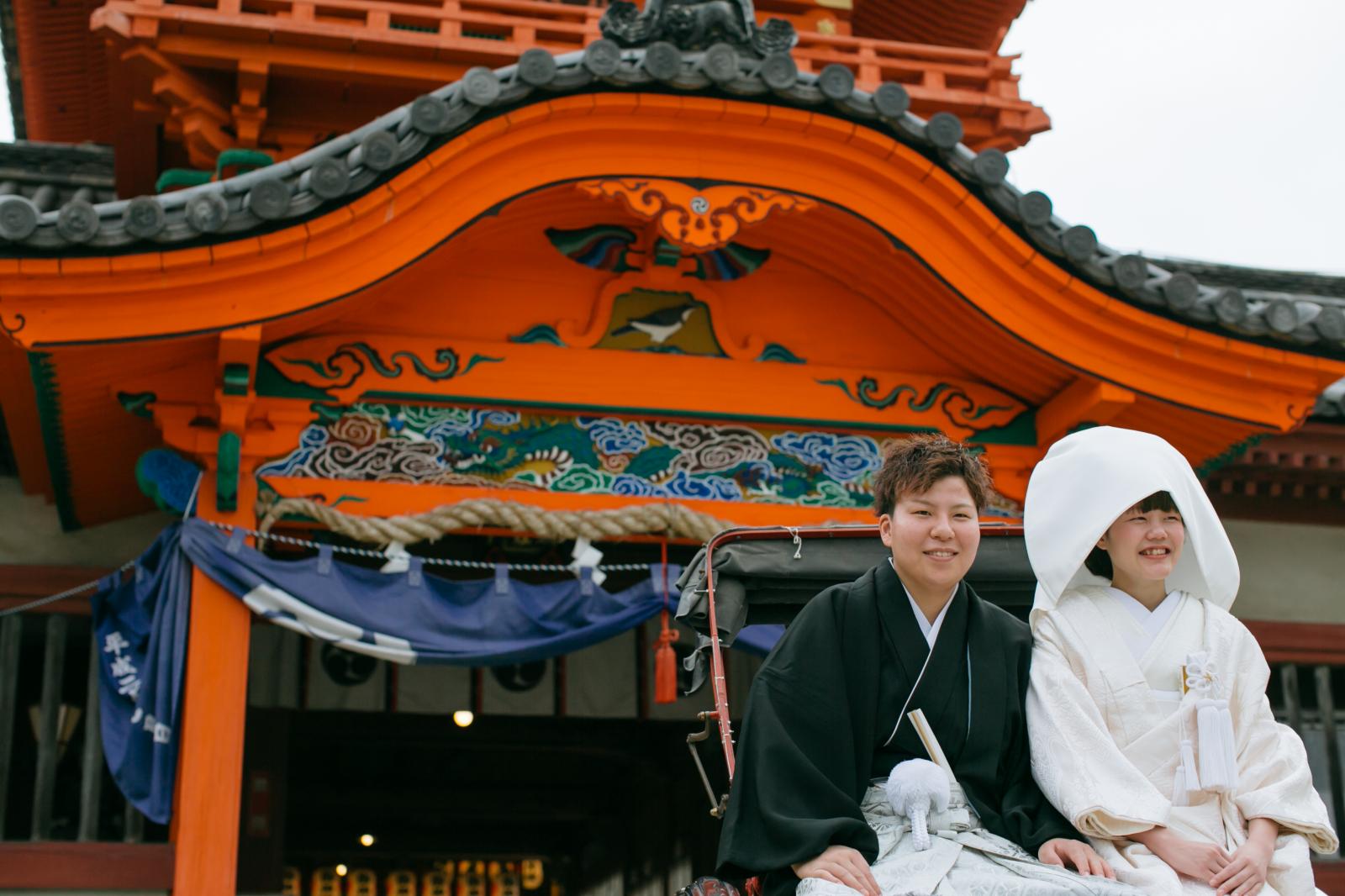 和装の白無垢姿が一層映える神社婚