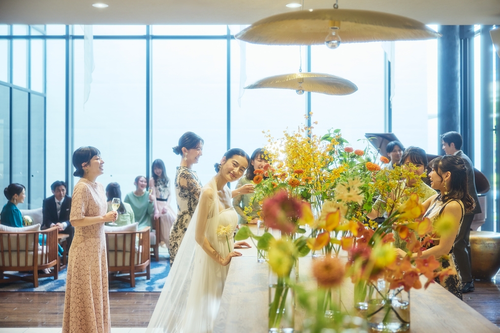 貸切だからお出迎えスタイルで二人もゲストと一緒に楽しめる