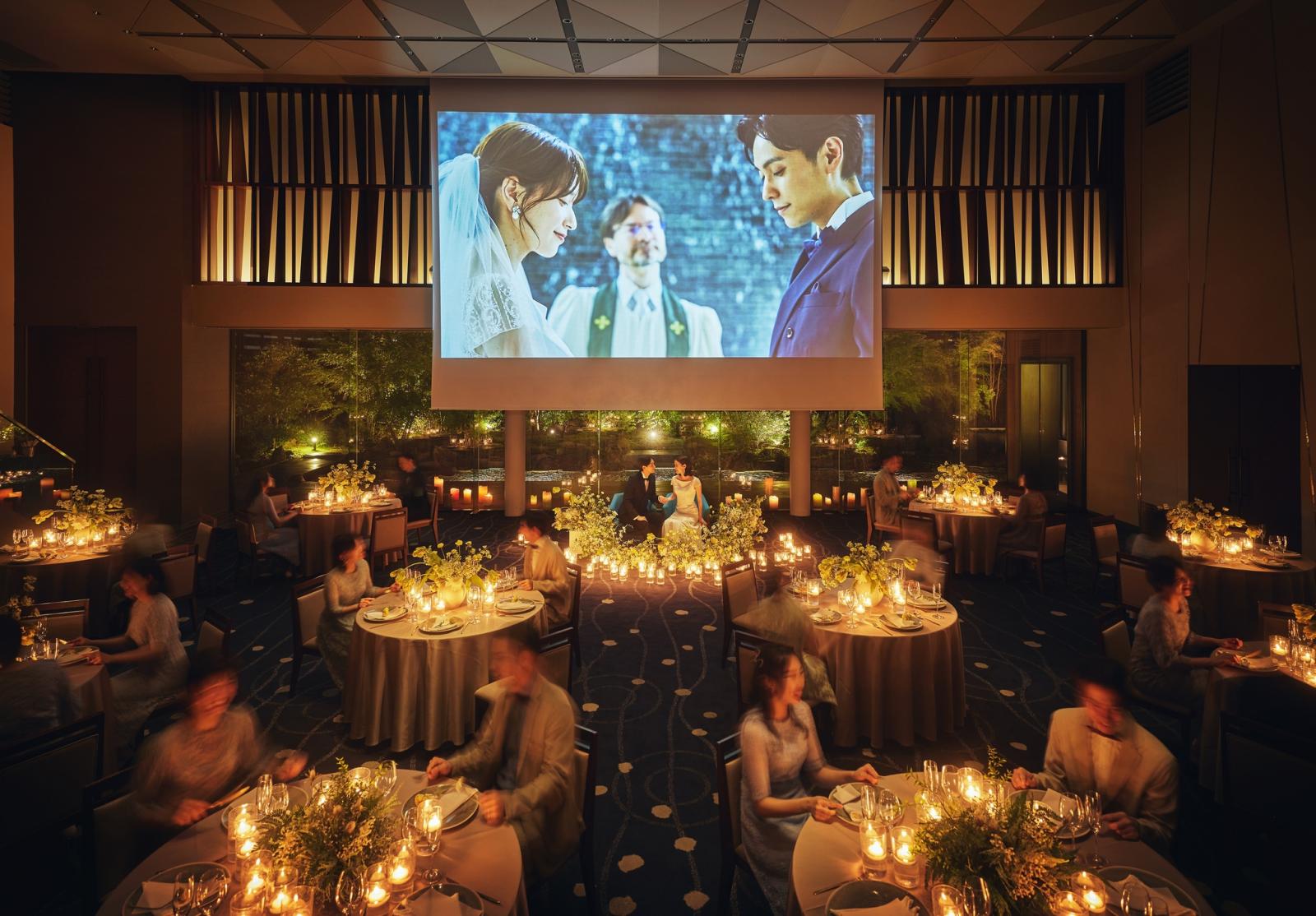 大きなスクリーンでの映像演出で会場が盛り上がります