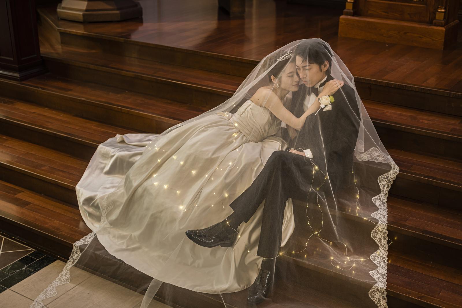 プレシューティングのスポットも満載。こんなロマンチックなワンシーンもおすすめ♪