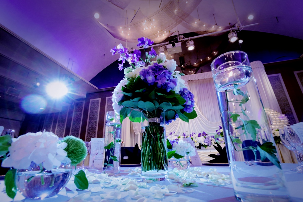 テーブルコーディネートで会場全体のイメージアップを♪