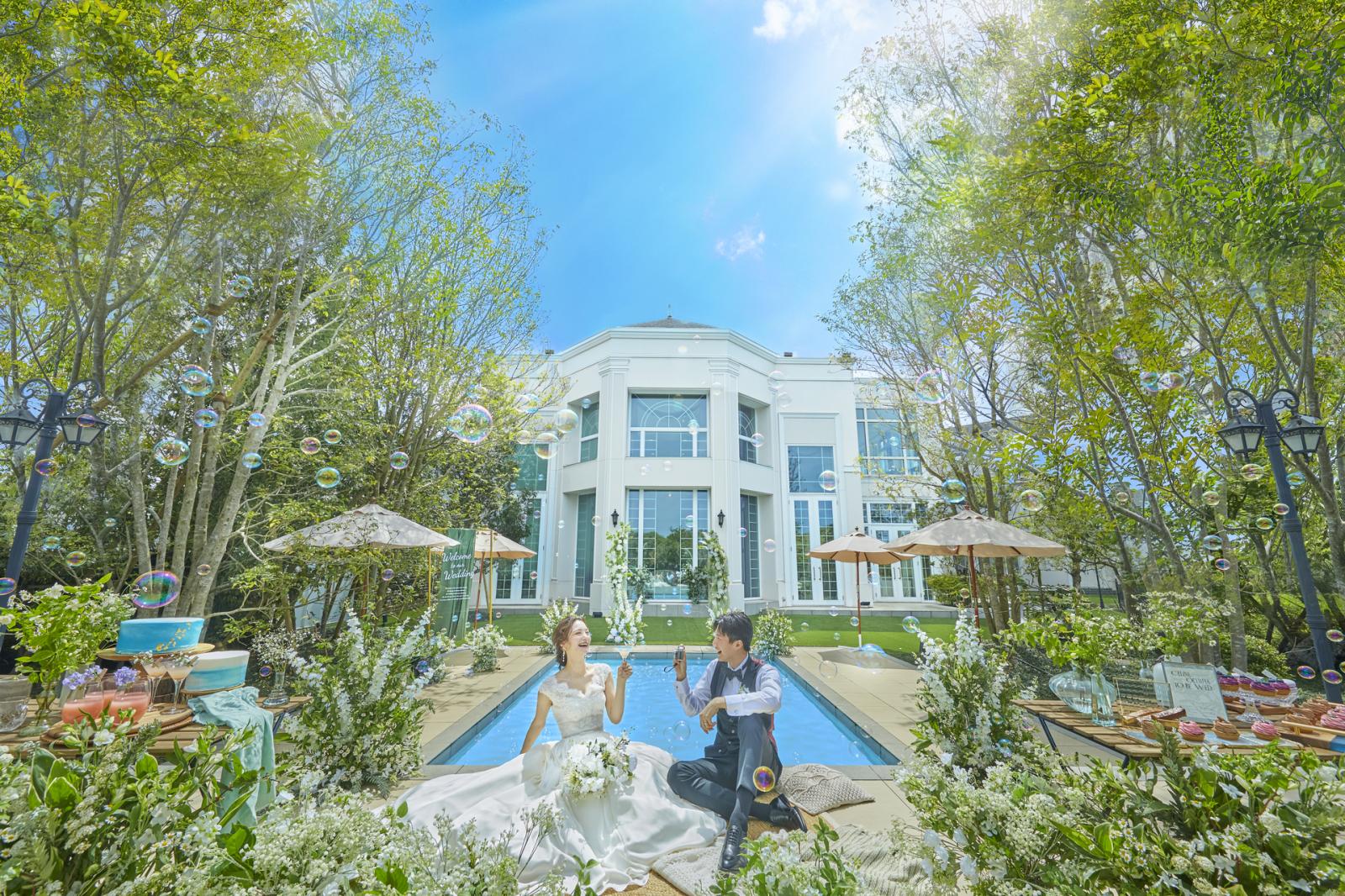 四季折々の表情を魅せるガーデンはおふたりの貸切空間。おふたりのイメージに合わせてプランナーがご提案します