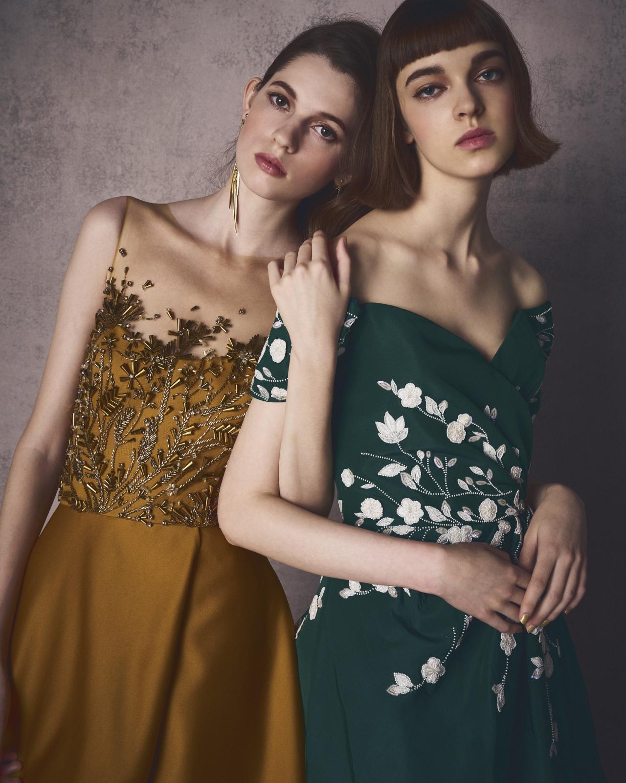 スリットを入れたことで、ハリのあるサテン生地をトレンドの スタイリッシュ でモダンな印象を強めます。