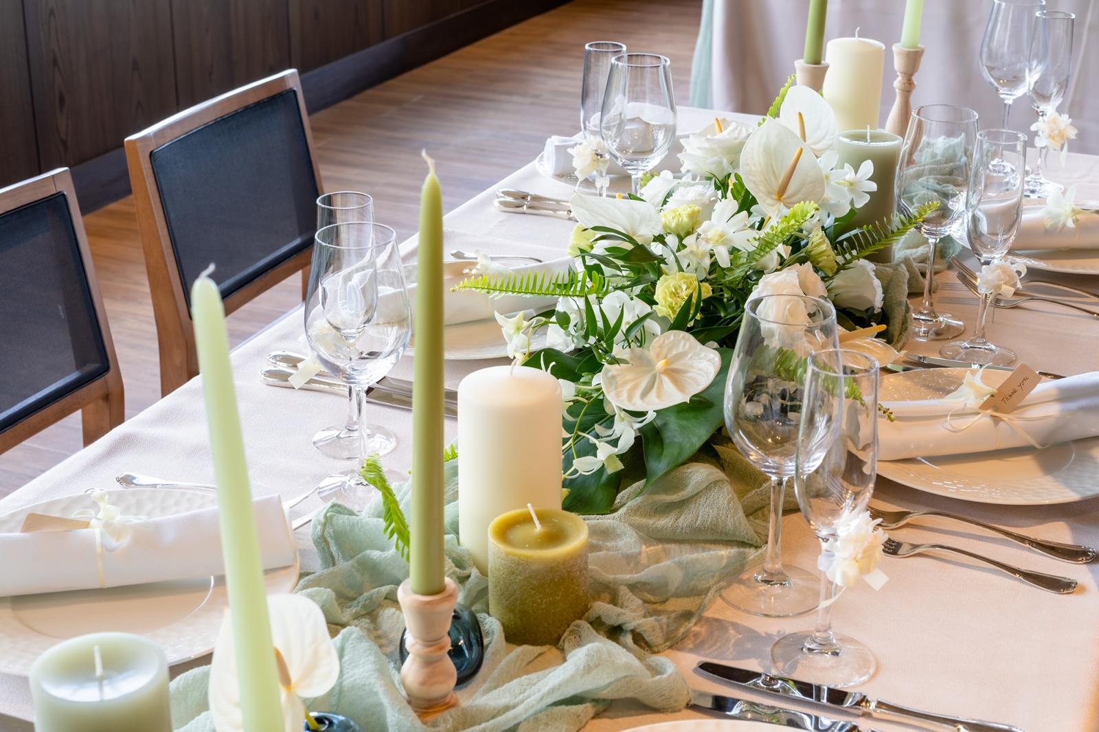 テーブルコーディネート＆グラスフラワー