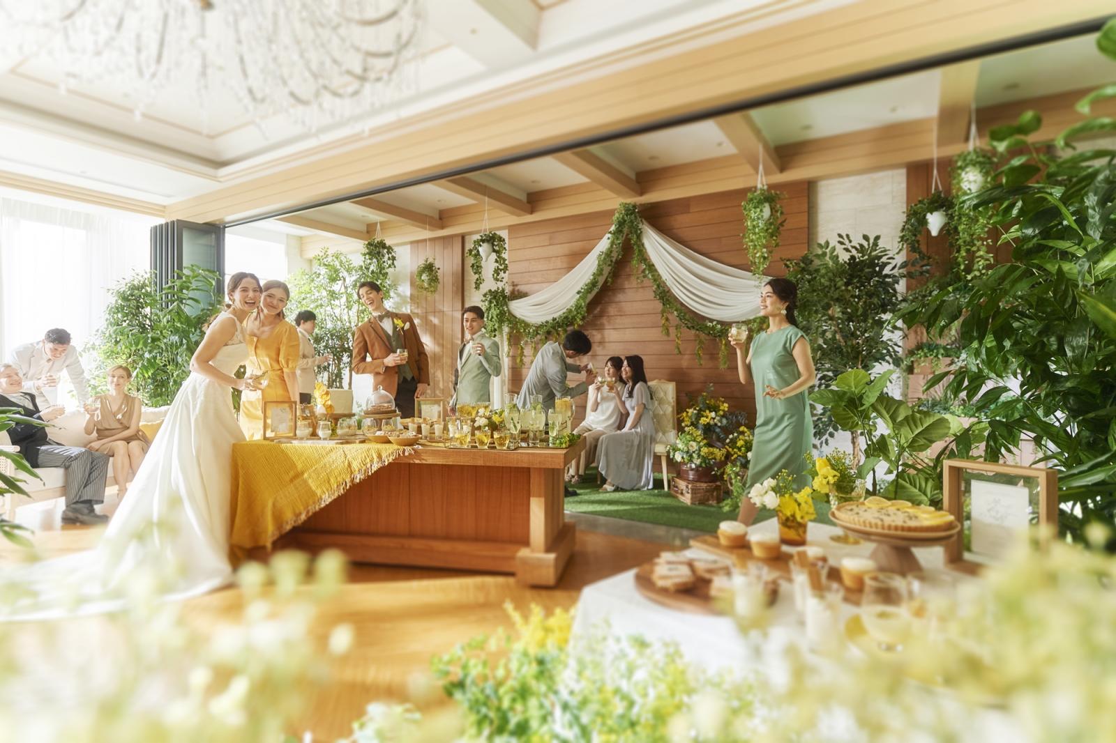 全天候型のインナーガーデンでおもてなしの料理演出もおすすめ