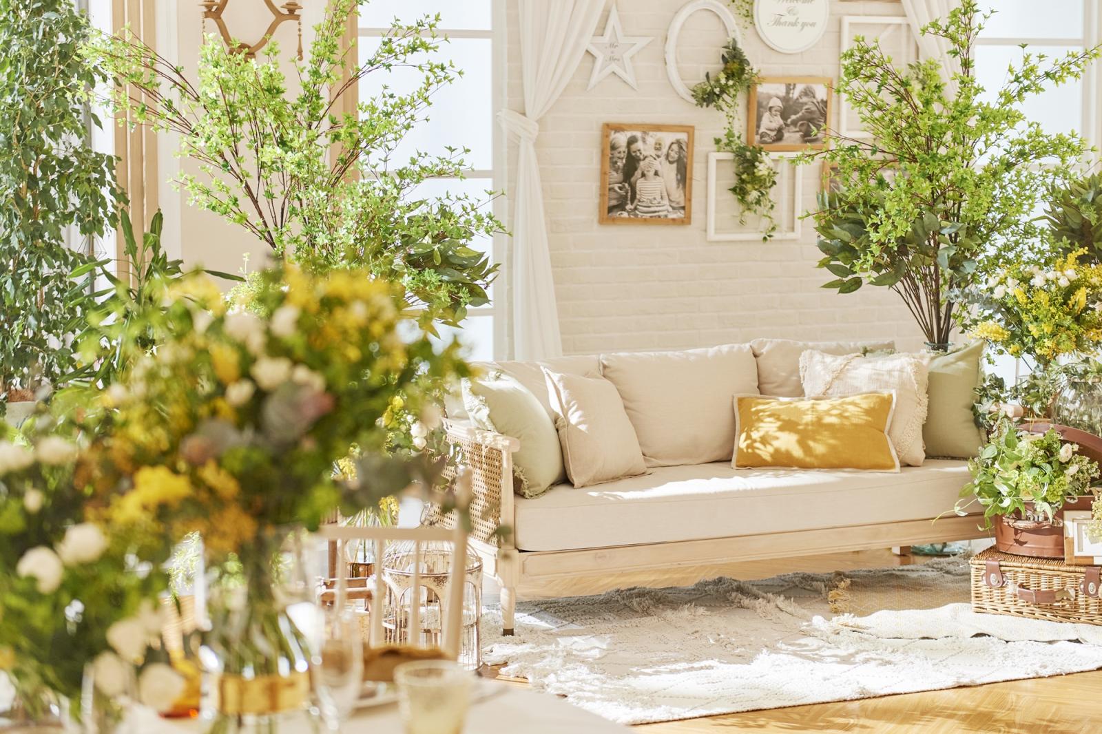 ゆとりのある空間だからソファ席を作ってフォトタイムを楽しめる