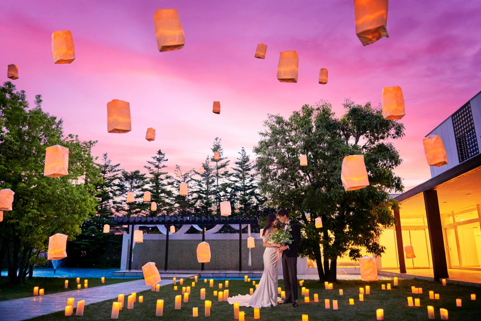 時間帯により表情を変える自然あふれるガーデンはブランレヴュー宇都宮アクアテラス人気No1☆*