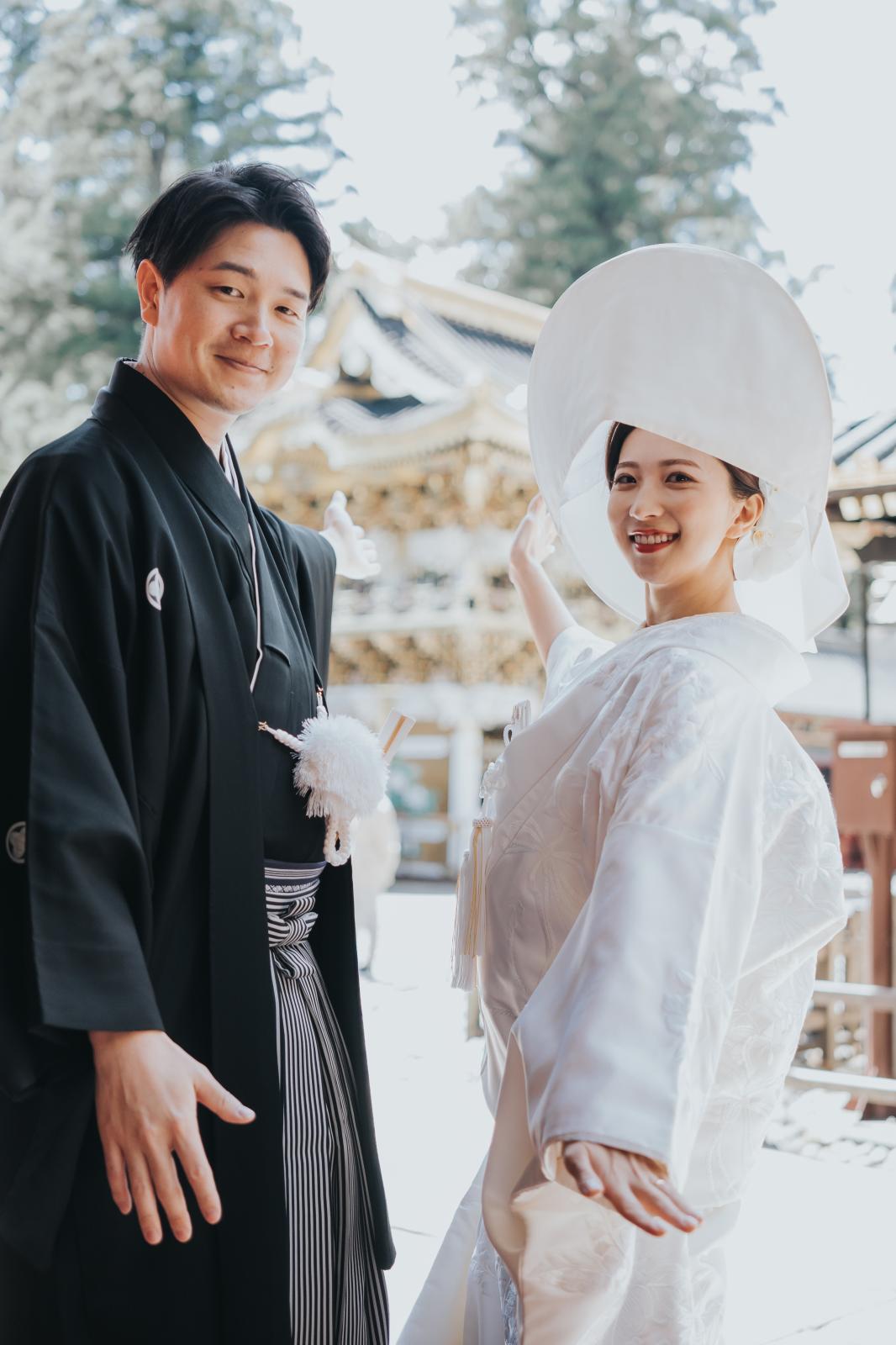 豪華な彫刻が煌びやかな国宝【陽明門】との撮影も叶う！