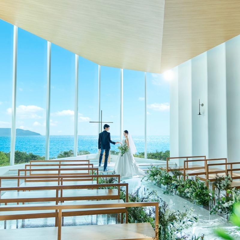 【初見学人気】絶景海見えチャペルで叶う憧れ花嫁体験×豪華試食