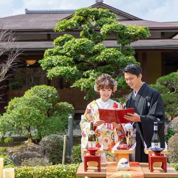 10大特典【和婚が魅力】神前挙式＆日本庭園と別邸茶室演出体験